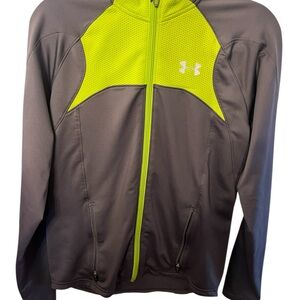 Under Armour Performance Jacket Gray and Green with Moisture-Wicking Fabric